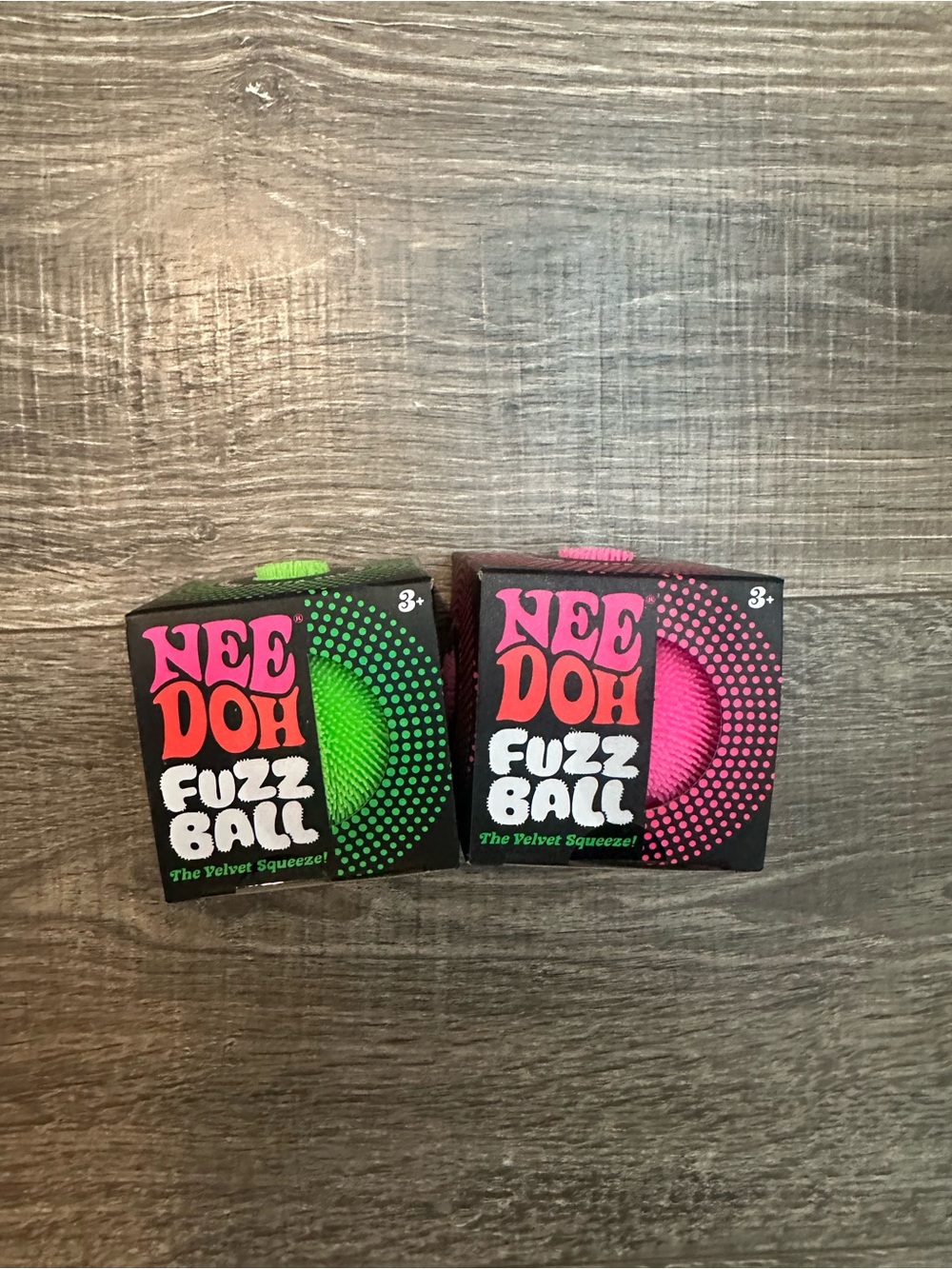 Nee Doh Fuzz Ball Duo - Green & Pink